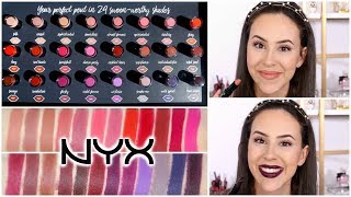 NYX Pin Up Pout Lipstick || ALL 24 Lip Swatches & Review