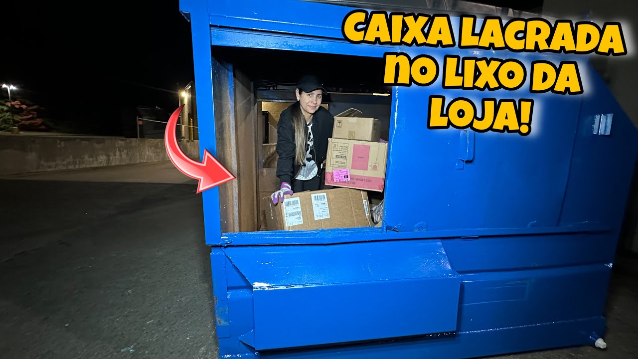 CAIXA LACRADA NO LIXO DA LOJA DOS ESTADOS UNIDOS!🇺🇸