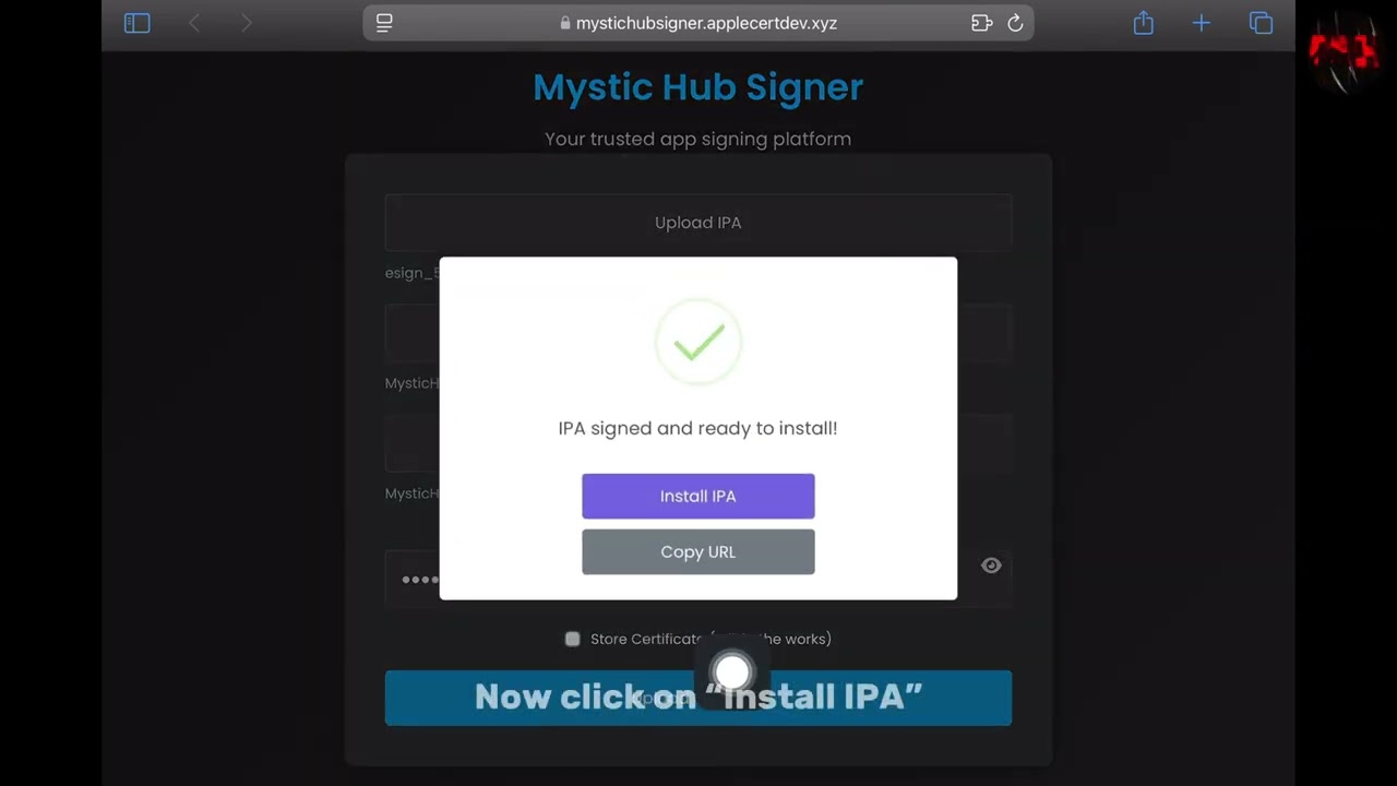 How to get your certificate from Mystic Hub and Install IPA Files