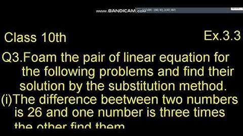 Class 10th | Ex.3.3 | Q3 | (i) part | ( Pair of linear equation in two variables)