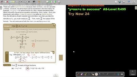 11 24  Further Differentiation   Implicit Differentiation   Part 1