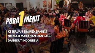 Kenakan Pakaian Batik, Pemain Red Sparks Nikmati Makanan dan Asyik Joget Diiringi Lagu Dangdut