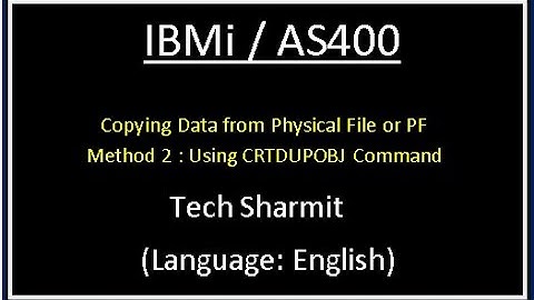 IBMi (AS400) -  crtdupobj in as400 | how to copy physical file data in as400 |  as400 for beginners