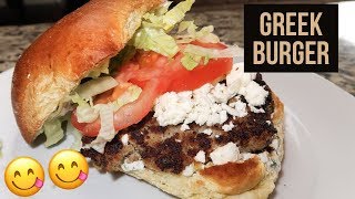 Grilled ground turkey greek burgers