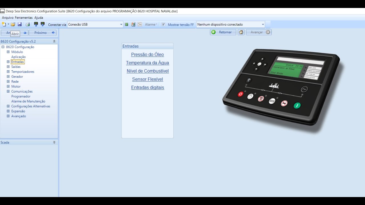 Configuração das entradas dos módulos DSE 8610 e 8620