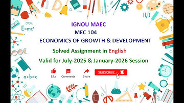 MEC 104 SOLVED ASSIGNMENT in English | MEC 104 Solved Assignment in English July 2025 & Jan 2026
