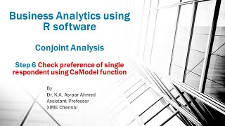Business Analytics using R for MBA/PGDM: Conjoint Analysis- Step 6
