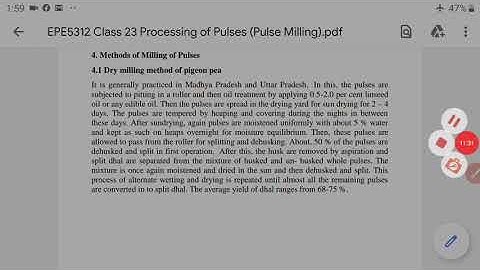 EPE5312 Class 23 Processing of PulsesPulse Milling By Yogesh Chouhan