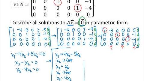 Linear Algebra Example: Parametric Solutions