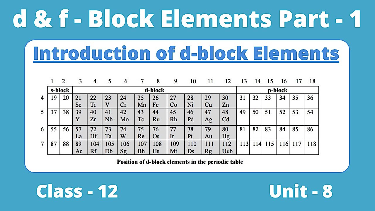 case study of d and f block elements