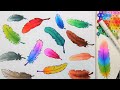 Pastel Rainbow Blended Feather Tutorial & Parkoo Dual-Tipped Alcohol Marker Review