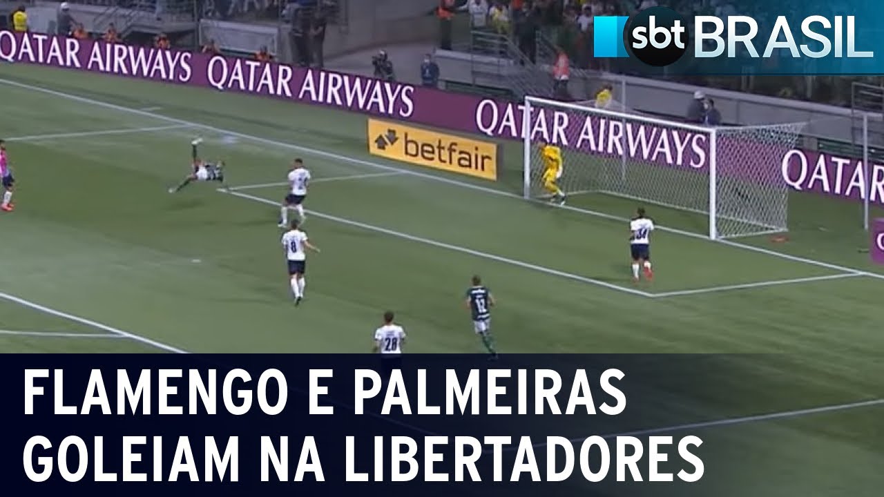 Libertadores: Palmeiras e Flamengo asseguram vagas com goleadas | SBT Brasil (07/07/22)