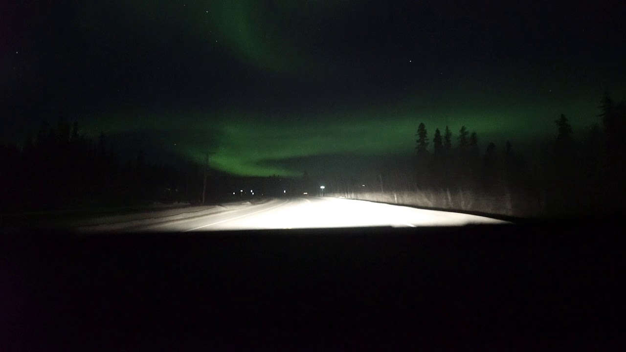 A Drive Under Northern Lights Real Time Fairbanks AK 