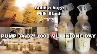 HOW I PUMP 34+ OZ / 1000 ML+| PUMPING ROUTINE | BREASTFEEDING JOURNEY PART 1