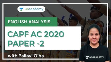 UPSC CAPF AC 2020 Paper -2 English Analysis | CAPF AC 2020 English AnswerKey | Pallavi Ojha