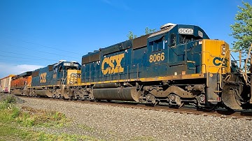 Rare CSX SD50-3 #8619 Trails with a CSX SD40-2 & a BNSF GEVO on CSX Q367!