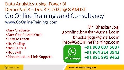 03 Power BI Demo Part3 - Dec 3rd, 2022 | Bhaskar Jogi | Go Online Trainings | 9000075637