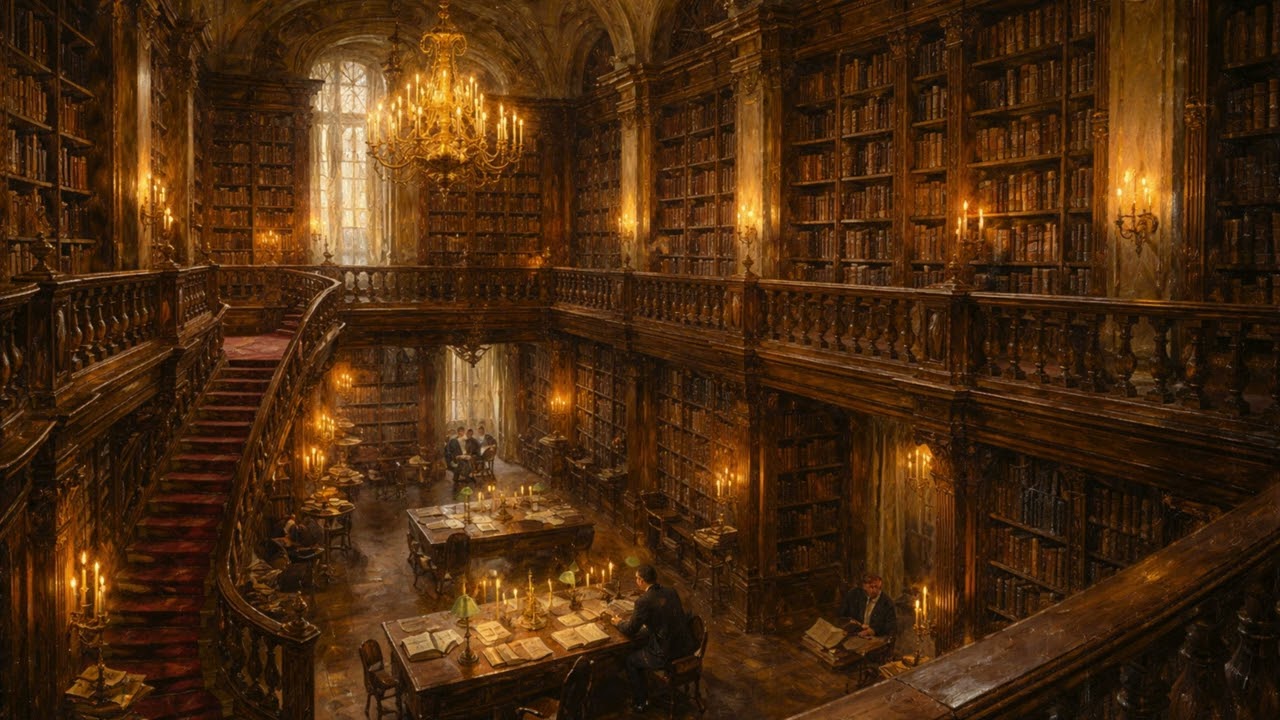 Grand Library Study Ambience | Classical Music for Focus, Reading & Relaxation