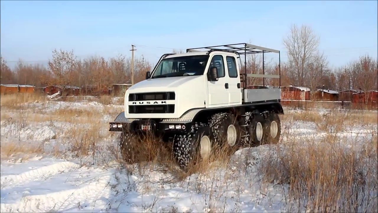 Восьми колесный вездеход Русак. - YouTube