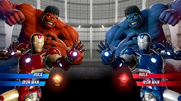 Hulk Iron Man (Red) vs. Hulk Iron Man (Blue) Fight - Marvel vs Capcom Infinite PS4 Gameplay