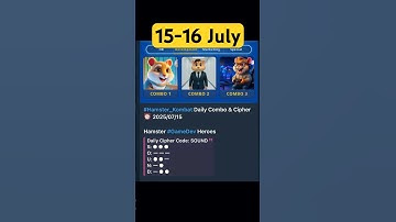 Hamster Daily Cipher & Combo 15 July | Hamster Daily Code | 15 July Hamster DailyCombo & Cipher