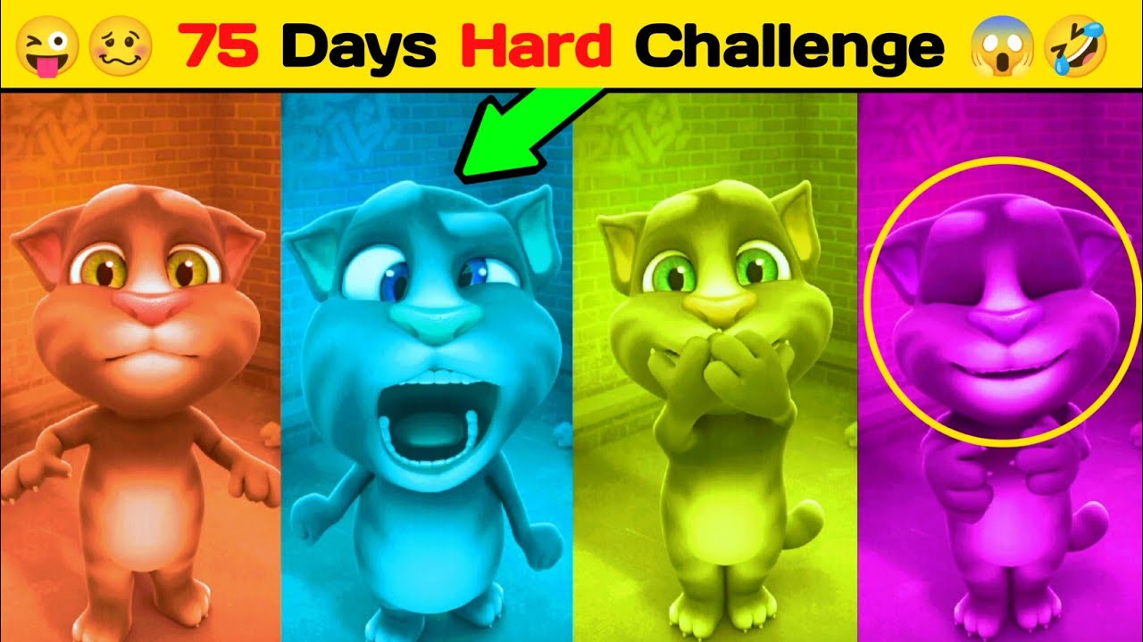 Talking Challenge 75 Days Hard Challenge | TALKING TOM CAT FUNNY MOVEMENT |🌶️🥴😢😱 Day-118 ...