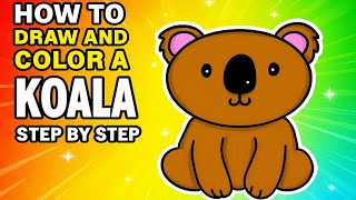 How to Draw and color a Cute Koala 🐨🎨 | Easy Step-by-Step Drawing for Kids!