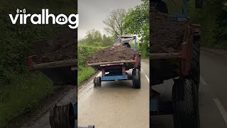 Tractor Limps Along With Missing Tire || Viralhog