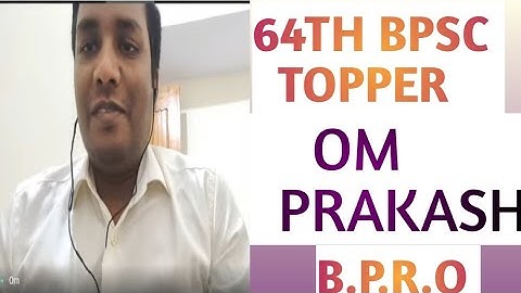 64TH BPSC TOPPER || OM PRAKASH || B.P.R.O || MOCK INTERVIEW||