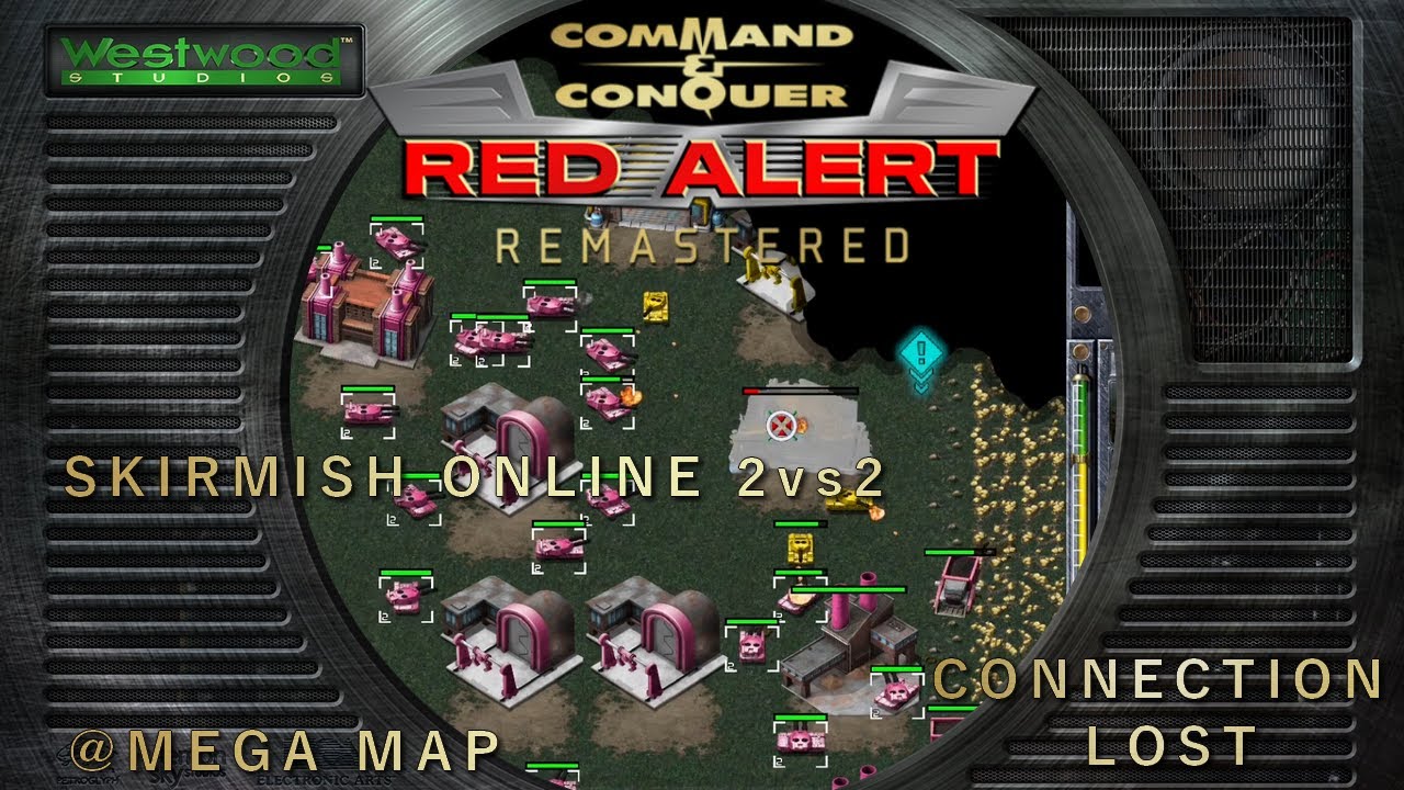 2vs2 SKIRMISH ONLINE RED ALERT - map mega 3vs3 (connection lost)