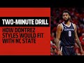 Twominute drill how georgetown transfer wingguard dontrez styles would fit with nc state