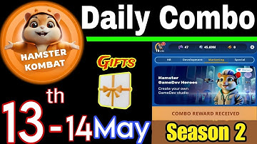 Hamster Kombat GameDev Heroes 🎮| 13 May Daily Combo 🧩 Season 2