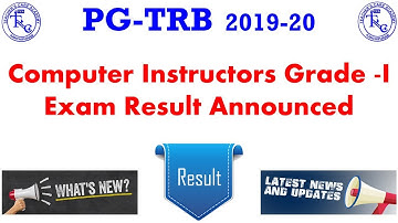 PG TRB 2019-20, COMPUTER INSTRUCTORS GRADE 1 RESULT ANNOUNCED