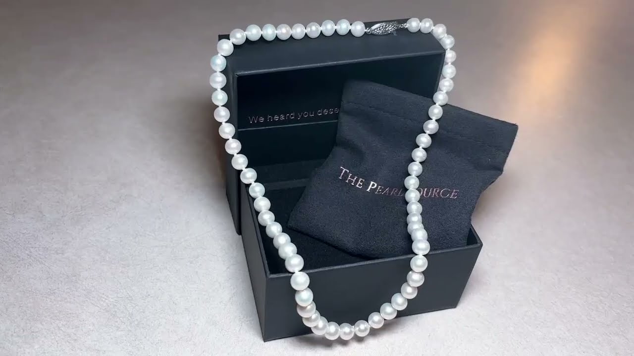 The Pearl Source Freshwater Pearl Necklace Review | 14K Gold Matinee Length