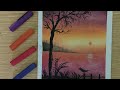 Art with soft pastel artist artwork drawing sunset