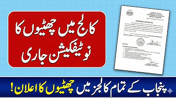 Winter Holidays Announced in Punjab 2025 | All Colleges Closed | Official Notification Update