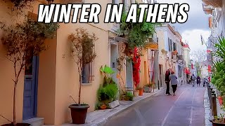 Athens&#39; FAMOUS Tourist Streets in Winter - Walking Tour (part 1)