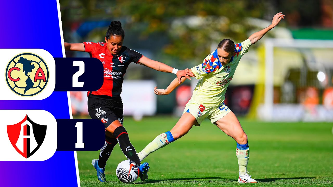 AMERICA VENCE 2 - 1 AL ATLAS POR LA FECHA 1 - LIGA MX FEMENIL | REY ...