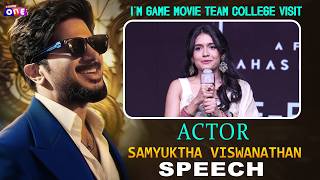 Actress Samyuktha Viswanathan Speech at I'M GAME Movie Team College Visit | Stuido One Plus screenshot 2
