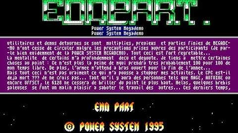 PowerSystemMegaDemo EndPart by Epsilon/PowerSystem (Amstrad CPC demo - 1995)