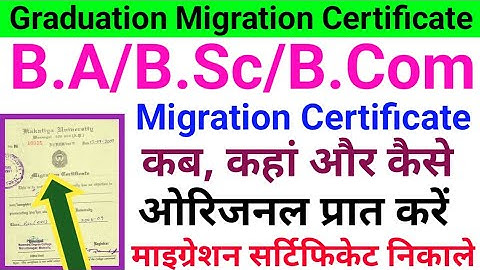 Migration Certificate || माइग्रेशन सर्टिफिकेट कैसे मिलेगा || Graduation Migration Certificate 2024 |
