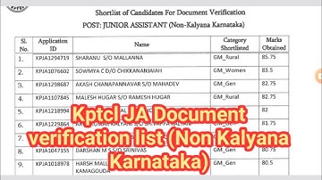 kptcl ja document verification list 2023/kptcl ja list