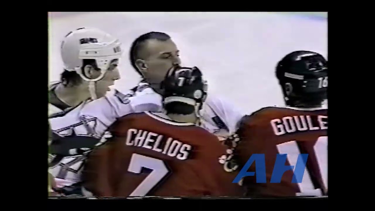 NHL Feb. 11, 1994 San Jose Sharks v Chicago Blackhawks (R) Doug Zmolek v Stephane Matteau