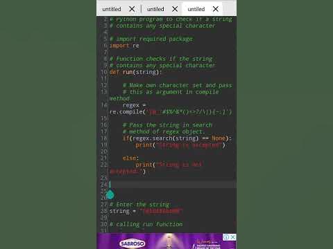 Python program to check if a string # contains any special character ...