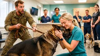 Don't Let Her Near Him The Sergeant Warned The Whole Clinic—Until The Vet Knelt Down And His K9...