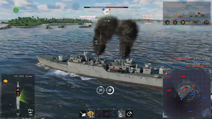 War Thunder; HMS Leopard; One of my first battles with this vessel; Naval Arcade