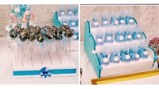 عمل حامل الكيك لتزيين البوفي (baby   shower ) Make a cake stand to decorate the buffet