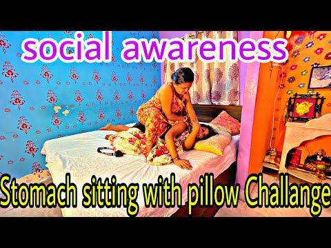 *Stomach sitting challenge with pillow// Social awareness challenge video// Most requested challange