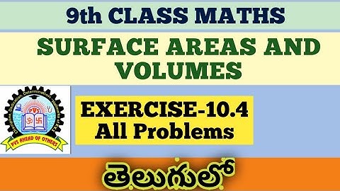 Oefening 10.4 over oppervlakten en volumes in het Telugu voor de 9e klas