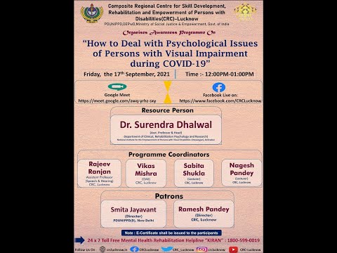 “How to Deal with Psychological Issues of Persons with Visual Impairment during COVID-19”